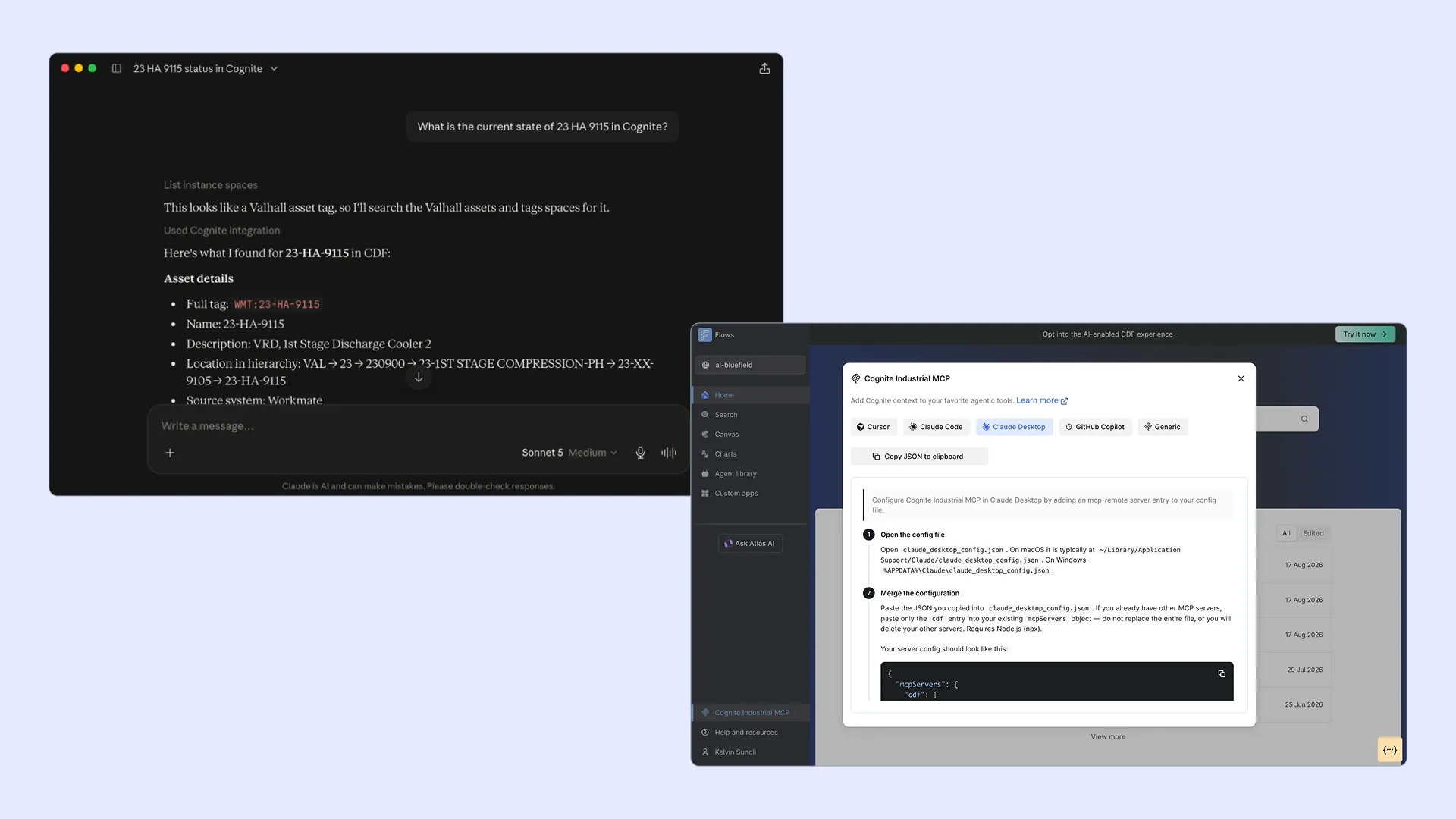 Asset Details and Cognite Industrial MCP
