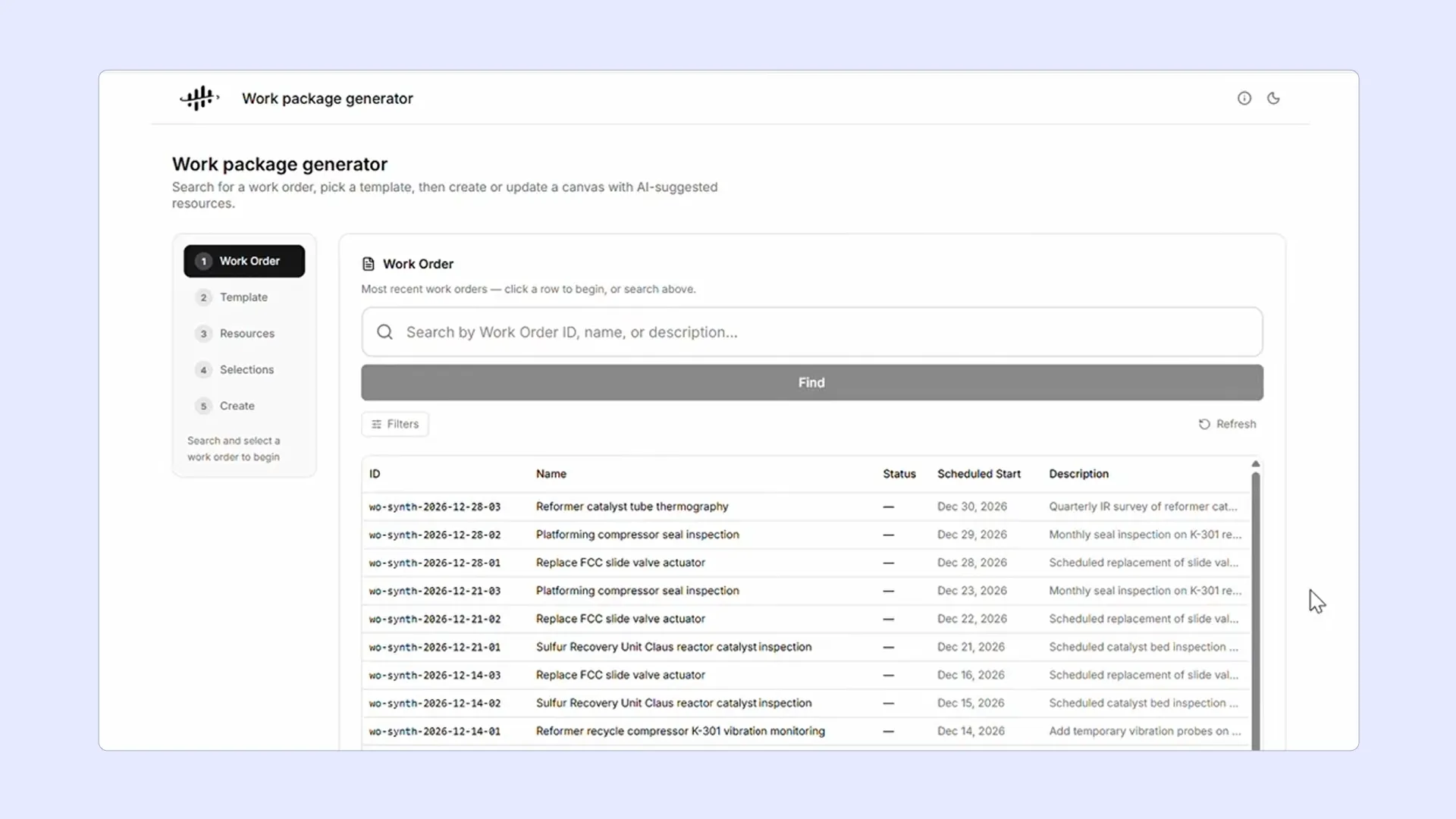 Automating work package generation