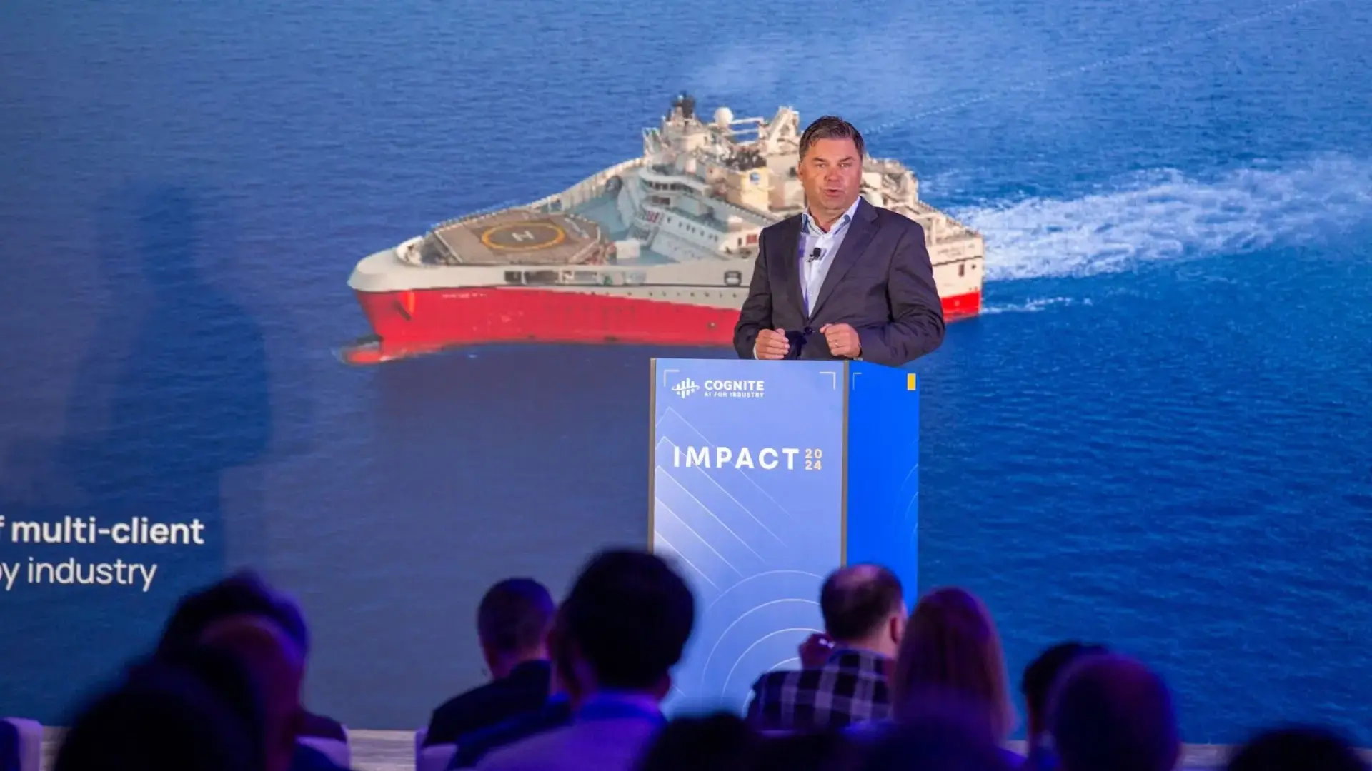 Kristian Johansen, CEO of TGS on the keynote stage