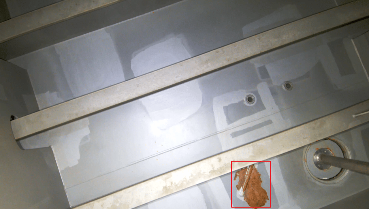 Rust detected in drone footage inside one of the FPSO tanks