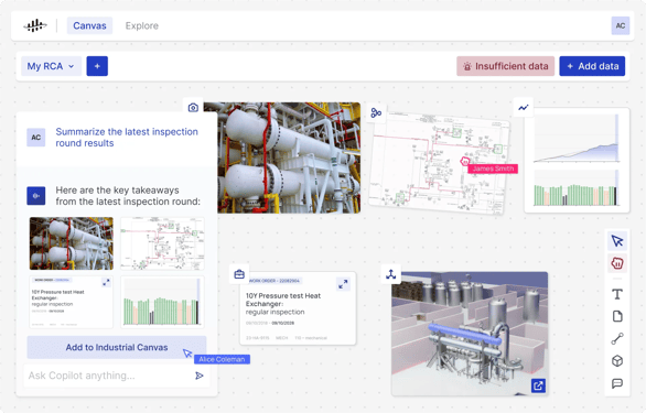 Industrial canvas with copilot